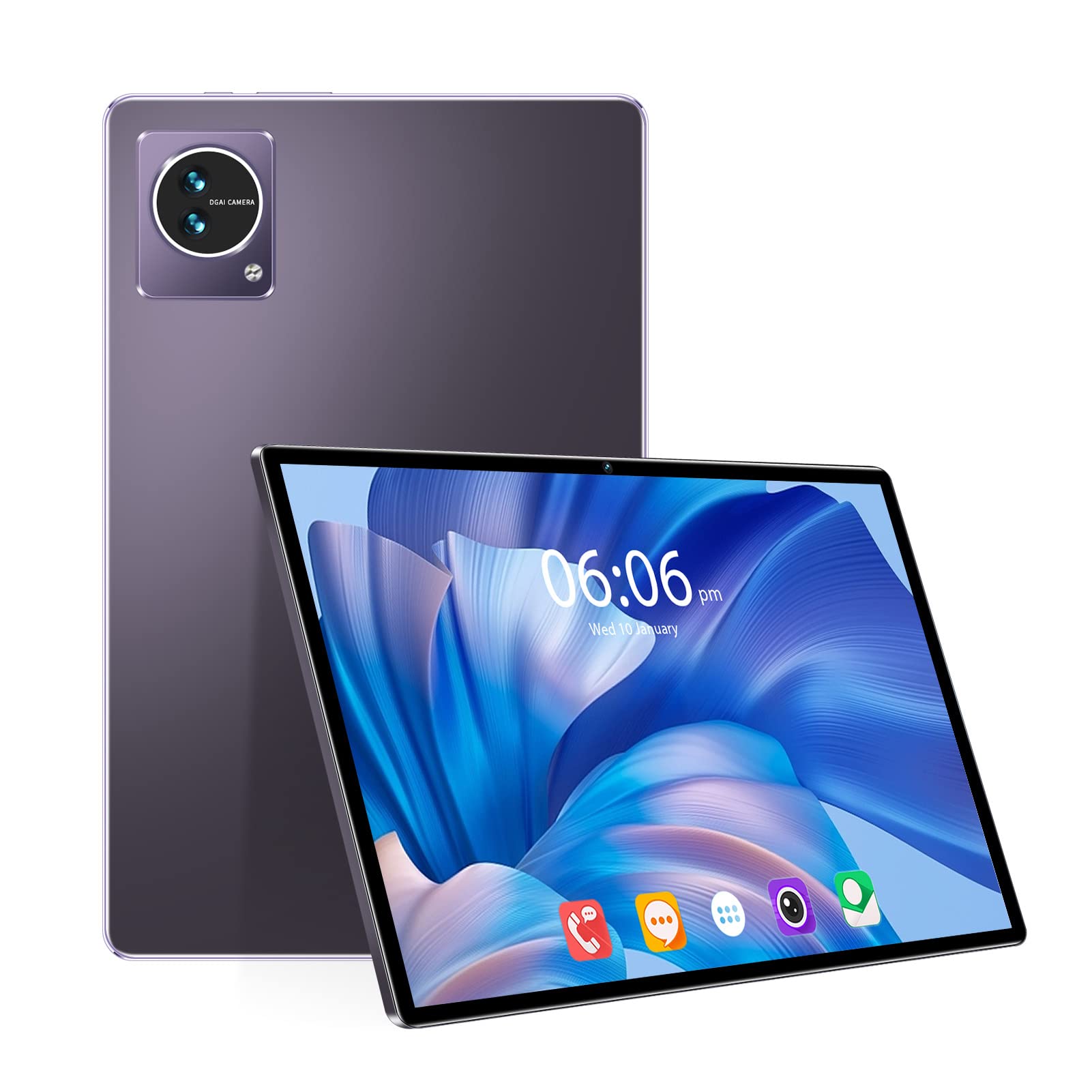 Garsent Ultra Thin Tablet, 10.1in 1920x1200 IPS Display, 8GB RAM 128GB ROM, 8 Core CPU, 8MP+16MP Camera, Support 512GB Memory Expansion, 7000mAh, Android 11.0 (Purple)