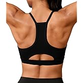 Aoysky Womens Buttery Soft Racerback Sports Bra Padded Strappy Workout Running Yoga Gym Crop Tops with Built in Bras