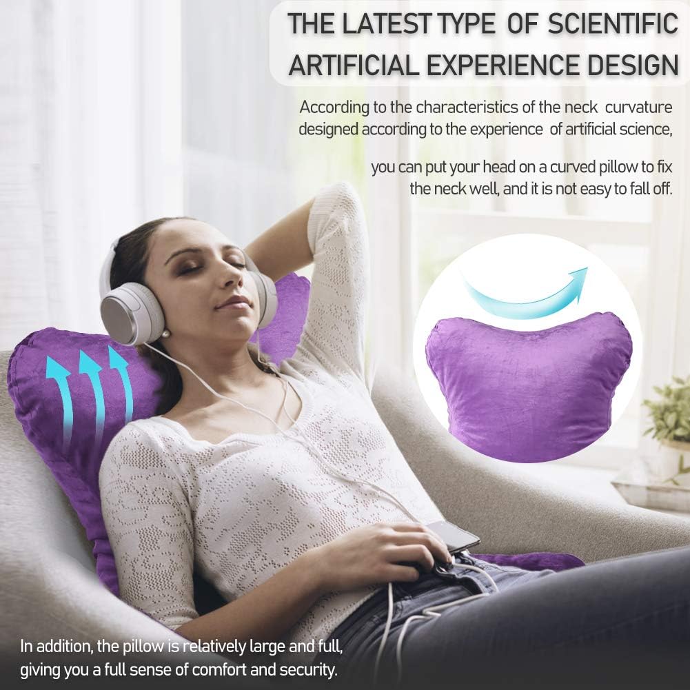 mittaGonG Slim Waist Backrest Reading Pillow with Arms Back Pillows for Sitting in Bed Removable Cover Suited for Ladies: Home & Kitchen
