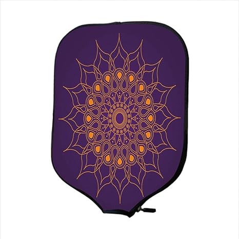 YCHY High Grade Neoprene Pickleball Paddle Racket Cover Case,Purple Mandala, Mystic Sun Inspired