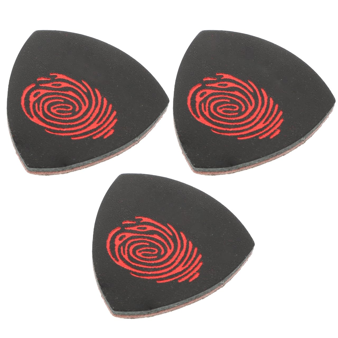 3 Pcs Leather Ukulele Picks Set, Black Guitar Finger Plectrums for Ukulele, Guitar, Bass, Protect Fingers during Long Practice