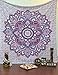 Jaipur Handloom Pink and Purple Mandala Hippie Bohemian Tapestries Wall Hanging Flower Psychedelic Tapestry Wall Hanging Indian Dorm Decor for Living Room Bedroom Pink & Purple Floral Tapestry