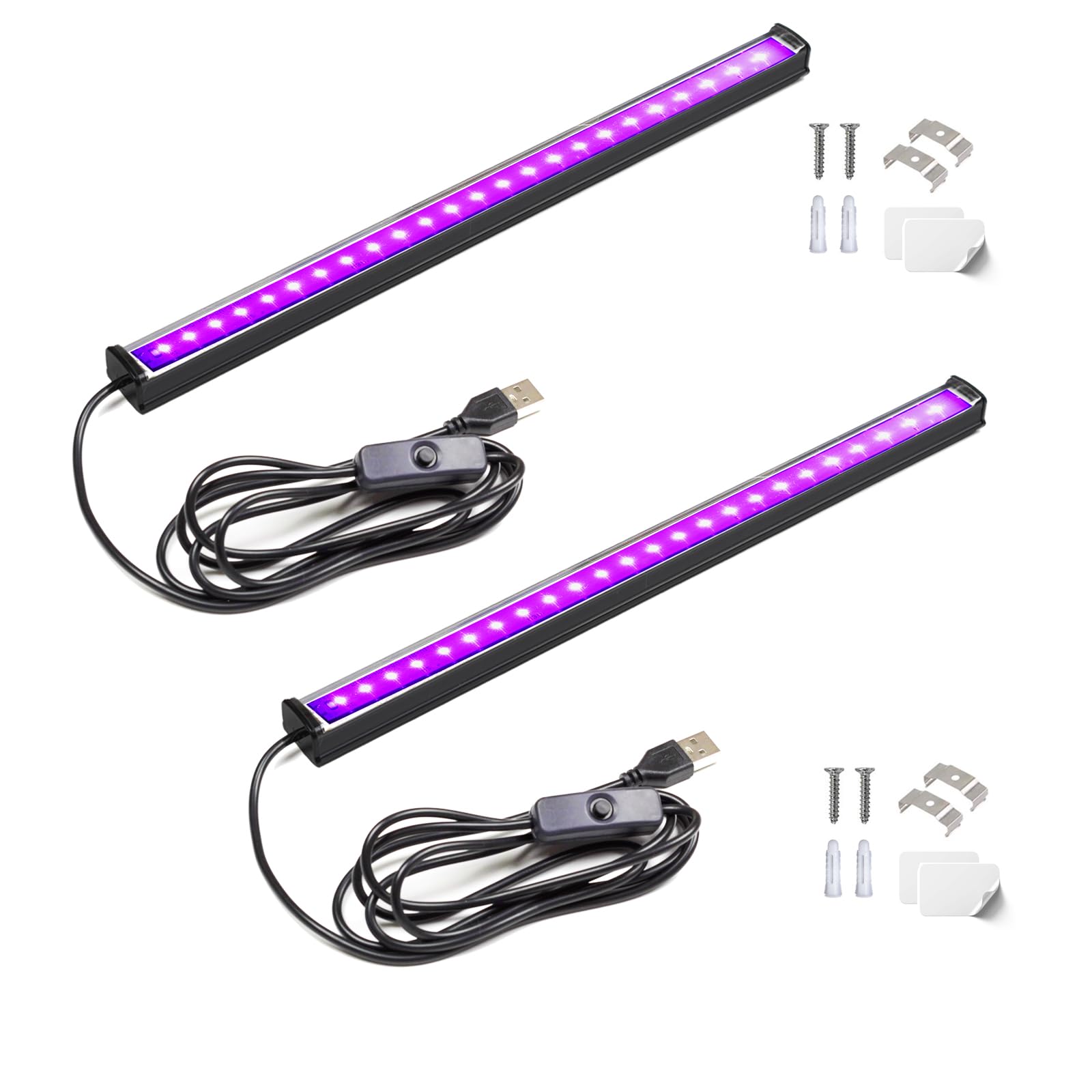U4GLORY Black Light Bar, 10W 1ft Black Light for Cabinet, USB UV Black ...