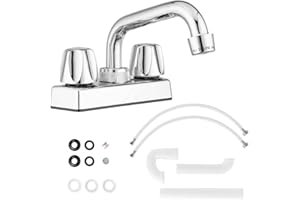 Pacific Bay - Lynden Utility Laundry Sink Faucet with Swivel Stainless Steel Spout - Optional Threaded Spout Garden Hose Adapter - Metallic Chrome Plating Over Plastic - Includes Install Hardware