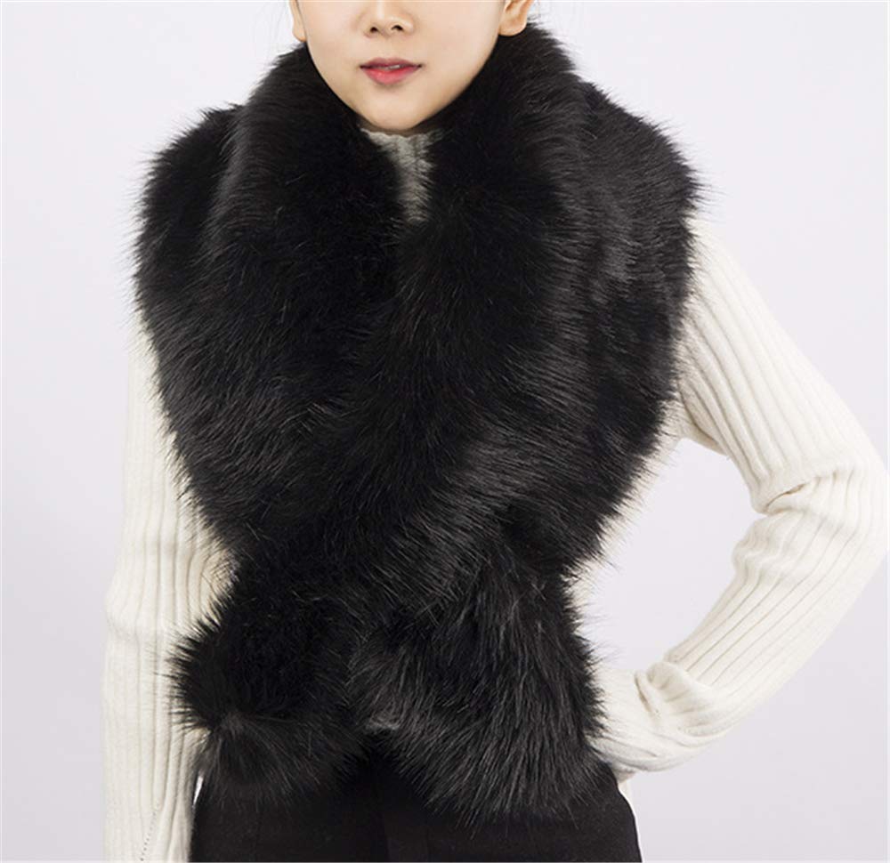 Belinan Women Faux Fur Collar Scarf Shawl Wrap Stole Warmer Shrug For Winter Coat Belinan Women Faux Fur Collar Scarf Shawl Wrap Stole Warmer Shrug For Winter Coat