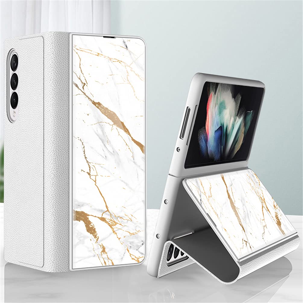 BaiFu Case for Samsung Galaxy Z Fold3 5G Folding Screen Case Leather Cover PU Leather Protective Phone Case for Samsung Galaxy Z Fold3 5G,BC20