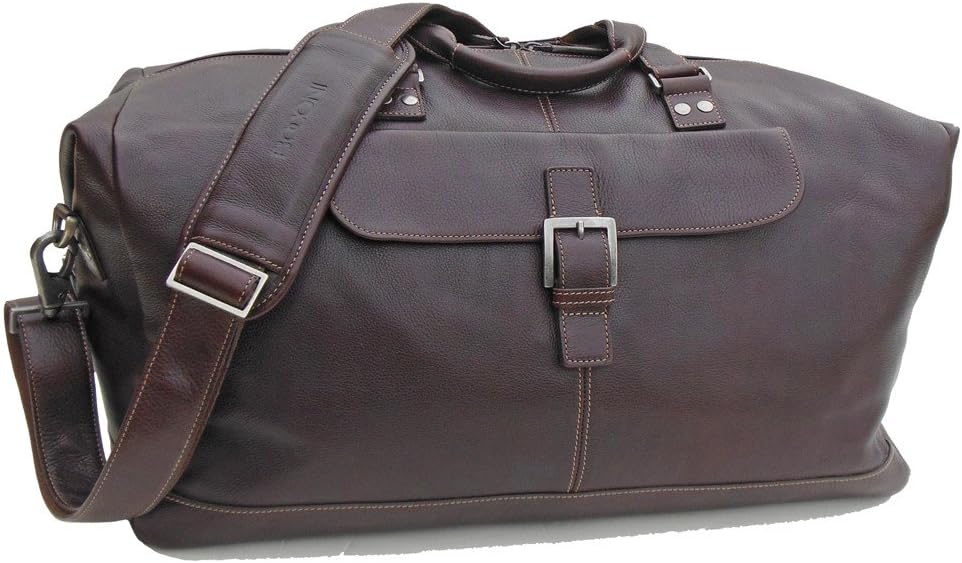 Men's Tyler Tumbled Cargo Duffle in Coffee leather w/khaki