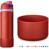 yoelike Grid Silicone Boot for Owala Water Bottle, Anti-Slip Protective Sleeve for FreeSip/Twist/Flip, Bottom Bumper Cover for Watter Bottle Accessories