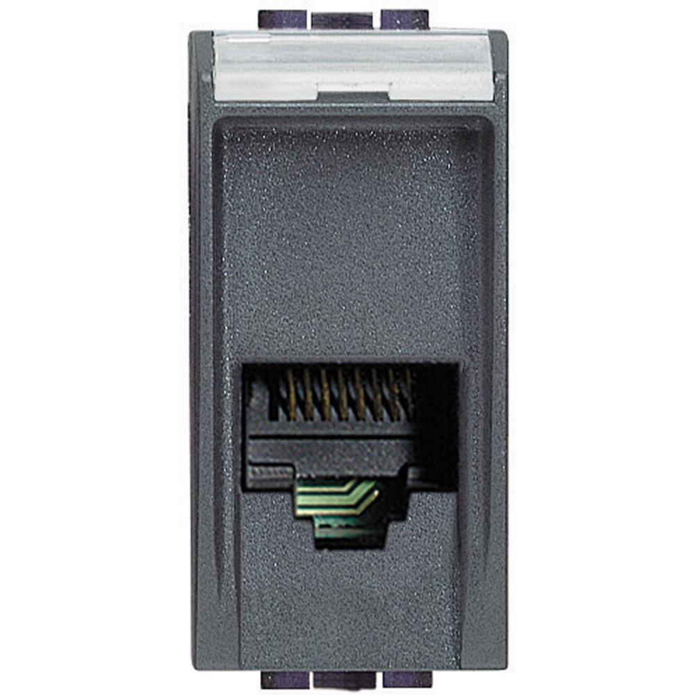 Bticino SL4258/11NF Livinglight Telephone Socket, RJ11, Anthracite