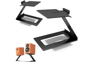 Desktop Speaker Stands Pair, Speaker Riser for Most Small & Medium Bookshelf Speakers, Computer Speakers, and Studio Monitors