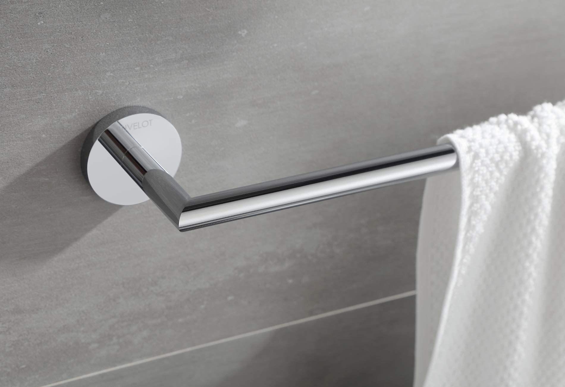 BUVELOT Towel Rail Brass 25.75Inch,Single Towel Holder for Bathroom and Kitchen (Single Towel Bar, Chrome, 077070-CR Leo Series)