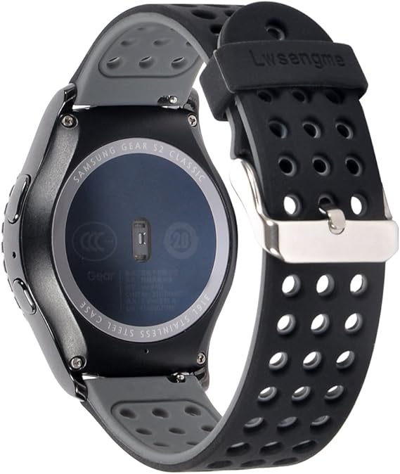 Lwsengme Galaxy Watch(42mm)/Gear S2 Classic (SM-R732) Smart Fitness Watch Band,20mm Silicone Compatible with Samsung Galaxy Watch Active 2/Gear S2 ...