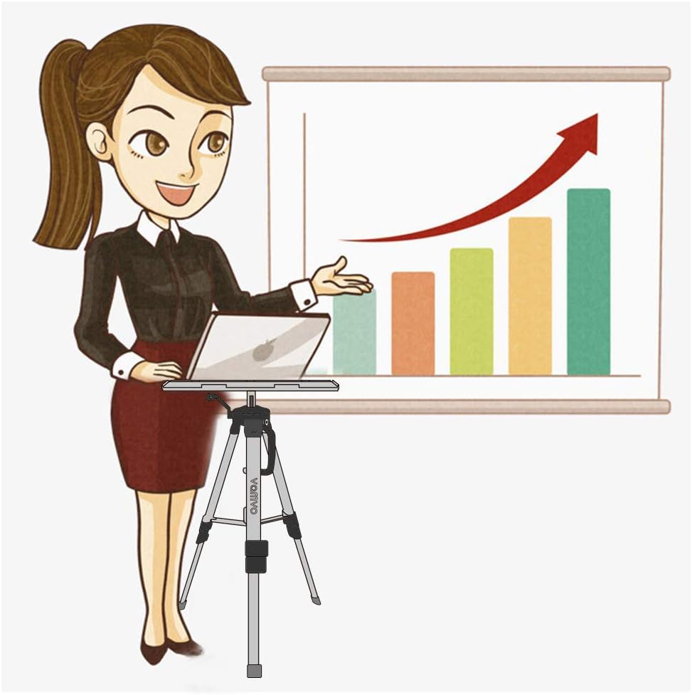 Vamvo Aluminum Universal Projector Tripod Stand, Adjustable Laptop Stand, Multi-Function Stand, DJ Equipment Holder Mount, Adjustable Height 16'' to 45'' with Tray, Suitable for Home Theater or Stage : Camera & Photo