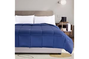 NEXHOME PRO Organic Natural Cooling Comforter Queen,Navy Blue Lightweight Duvet Insert Rayon Derived from Bamboo, Summer Blanket Cool Comforters for Hot Sleepers,8 Corner Tabs(90"x 90")