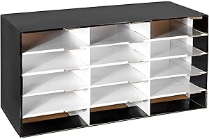 �鶹�� Basics File Organizer, Corrugated Cardboard, 15 Slots, Black