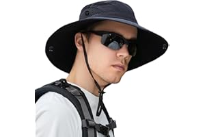 ZOORON Sun Hats for Men Women, Wide Brim Bucket Hats UV Protection UPF50+ Waterproof Boonie Hats for Fishing Hiking Camping