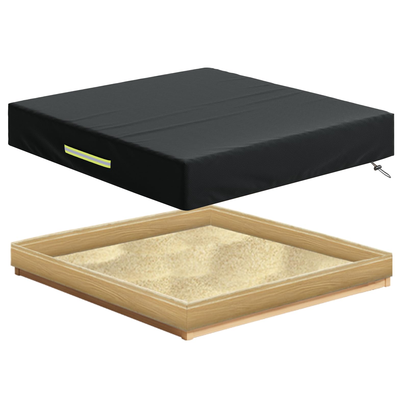 Rouzin Sandpit Cover - 120 x 120 x 20 cm, 210D Oxford Cover Sandpit Waterproof Protective Cover for Sandpit Tarpaulin Square Sandpit Tarpaulin