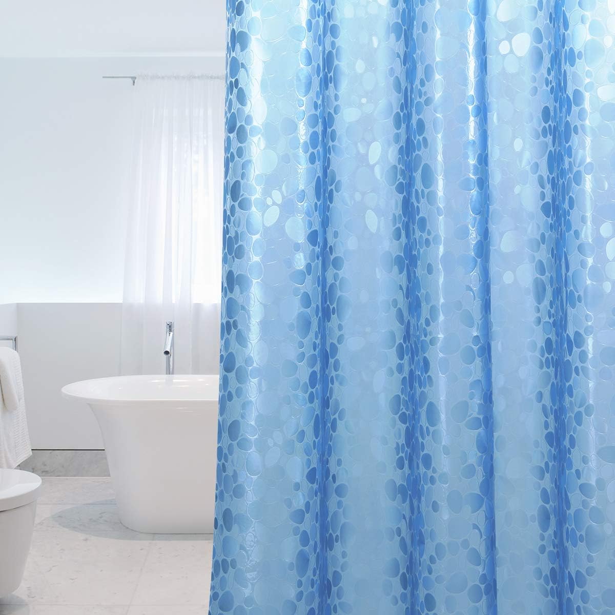 WELTRXE Shower Curtains, Waterproof Shower Curtain Liner, Mould Proof Mildew Resistant