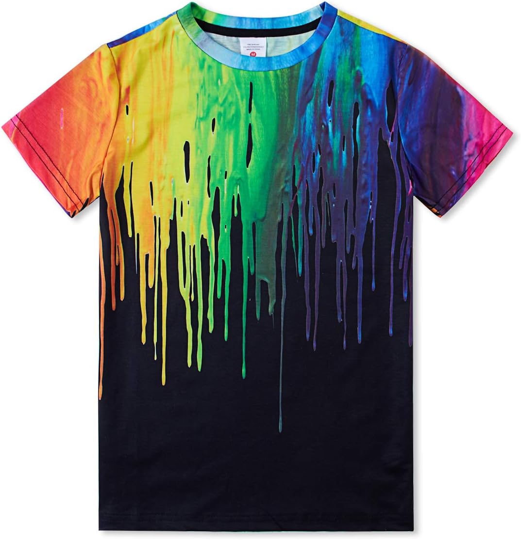 Little Big Boys Girls Graphic Tees Funny 3D Printed Short Sleeve Youth T Shirts Top 6-14T