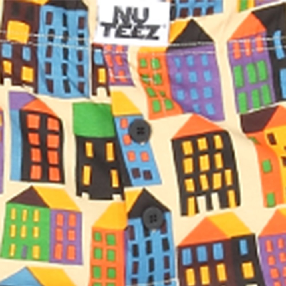 nuteez men's retro metro cotton shorts large multi-coloured