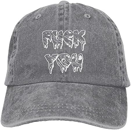 XunFenQi Fuck You Men and Women Vintage Washed Dyed Cotton Adjustable Plain Baseball Cowboy Cap