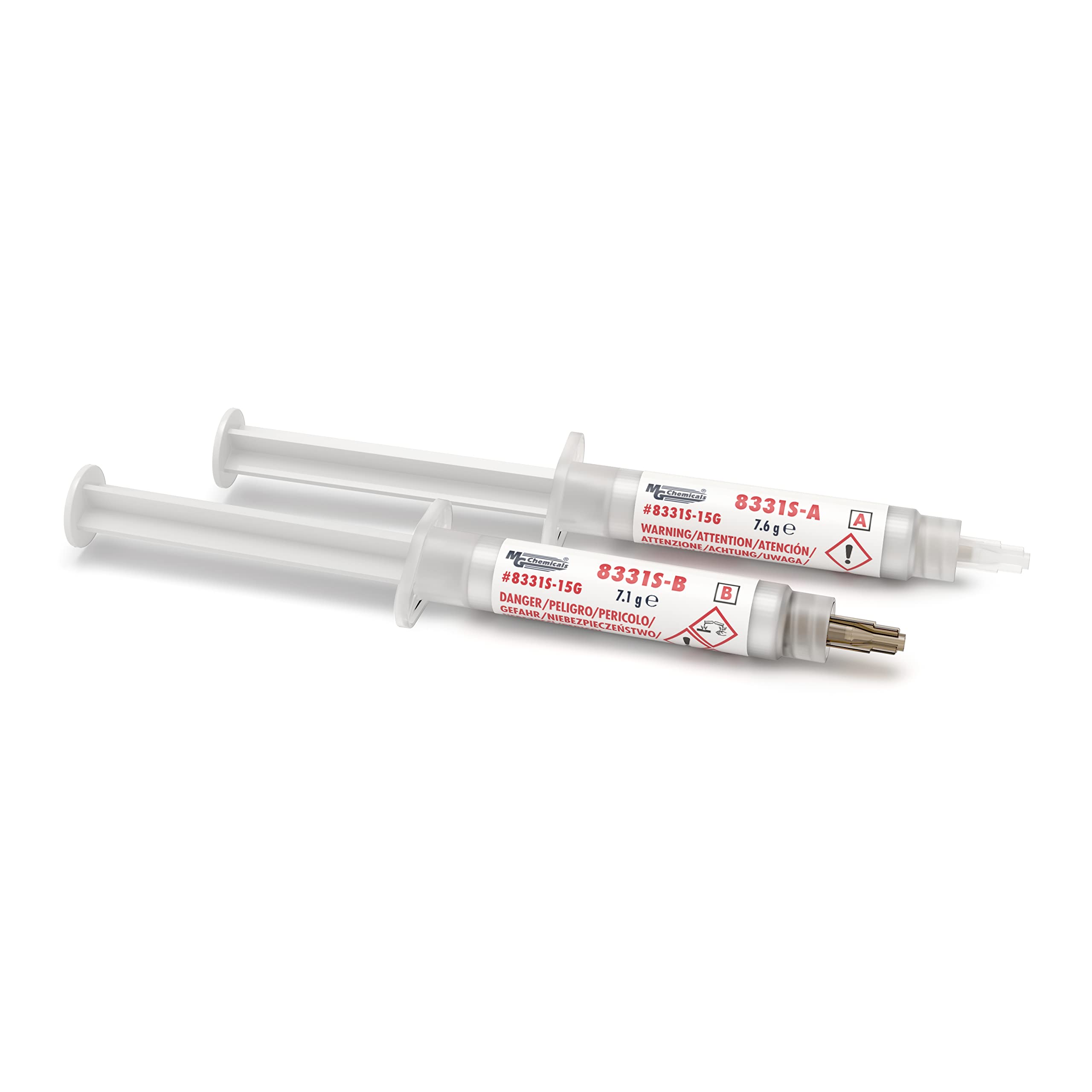 MG Chemicals 8331S Silver Epoxy – Electrically & Thermally Conductive – 2-Part, 4-Hour Work Time – 15g Dual Syringe