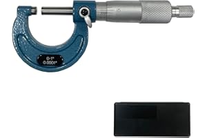 MFQNENLK Outside Micrometer 0-1", Machinist Micrometer, 0.0001" Graduation Micrometer Set, Alloy Precision Micrometer, Machinist Tool Case (1Pcs)