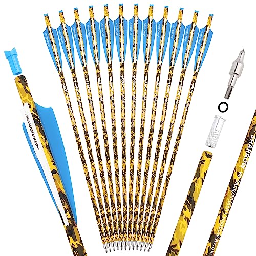 thumbnail image 2 of 12Pcs 20'' Hunting Crossbow Bolts Archery Carbon Arrows / Broadheads Arrow Tips 2 of 14