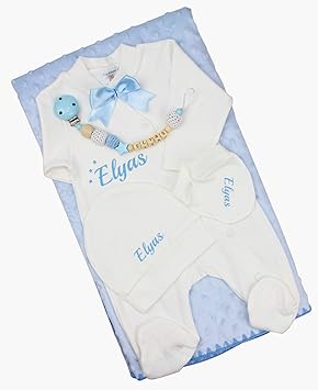 Baby Erstlingsset Geschenkset Geburt Junge Mädchen blau rosa (blau)