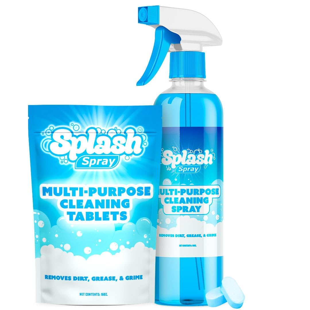 Photo 1 of (incomplete) Splash Spray Multi-Purpose Cleaning Tablets - 5x Cleaning Tablets and Bottle Spray - Mix with Warm Water