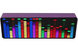 XIUGANPO LED Music Spectrum Analyzer, 5VUSB Music Voice Rhythm Spectrum Display, 384 LEDs Clock 20 Dynamic 7 Colors RGB Colorful 1624 Segment Rhythm Light Level Voice Sensor Pickup Analyzer