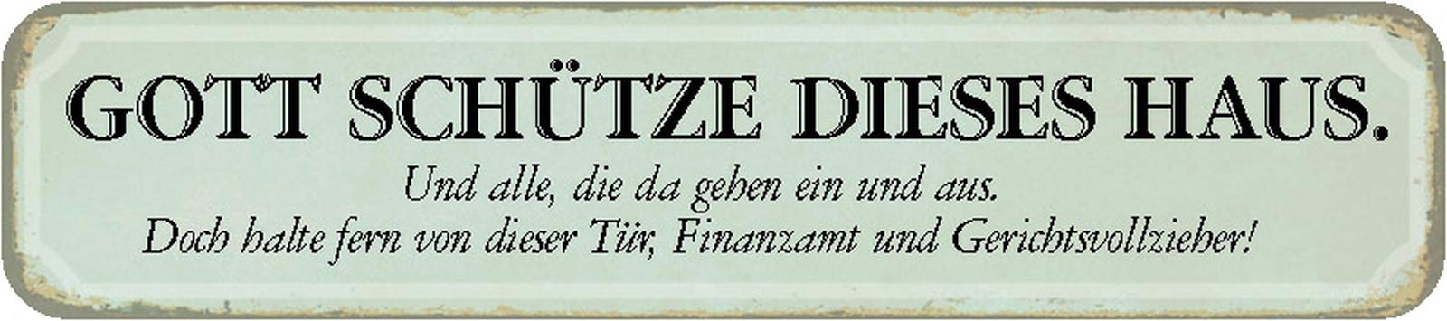 Schatzmix Tin-Plate Sign, Wall Plaque, Sheet metal, Multicoloured, 46x10 cm