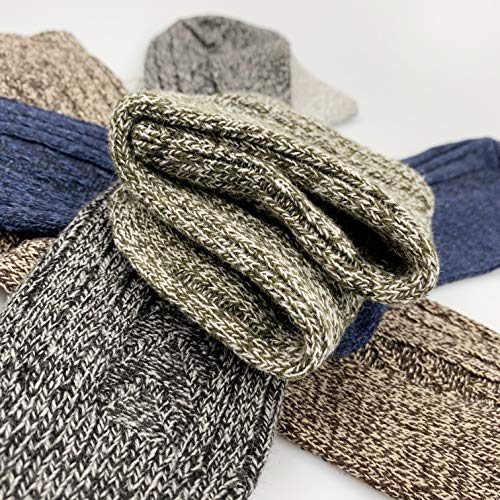 Womens Winter Warm Thick Socks, 5 Pairs Wool Soft Knit Fuzzy Casual Heated Socks, Thermal Socks