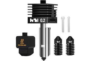 HIKUDIY 0.2mm Hotend for Bambu Lab P2S/H2S/H2D/H2D Laster Full Combo/H2D AMS Combo/A1/A1 Mini, Extruder Print Head with Extra 0.4mm 0.6mm Nozzle Quick Swap Hot End Design