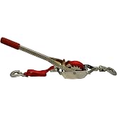 Ancra Cargo Strap Puller, Single Line 1-Ton (2000 lb) Strap Standard | 2000 lb capacity, 12 ft take-up, dual stamped ratchet wheels, electro-plated steel, 1 inch wide polyester webbed strap