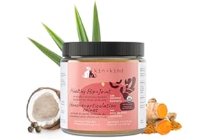 kin+kind Hip+Joint Supplement Dogs & Cats - Vet Formulated Natural Formula with Organic Turmeric, Black Pepper and Coconut - 