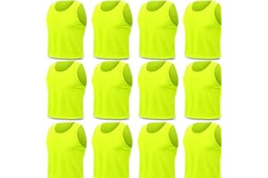 12PCS Team Practice Vests,Nylon Mesh Scrimmage Pinnies for Youth Sports Basketball Soccer Football Volleyball and PE Class