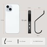 susswiff Wall Hooks for Hanging Coat 10KG Metal Screw in Black 10cm view 3