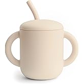 mushie 100% Silicone Training Cup & Straw for Toddlers | 6 Months+ (Shifting Sand)