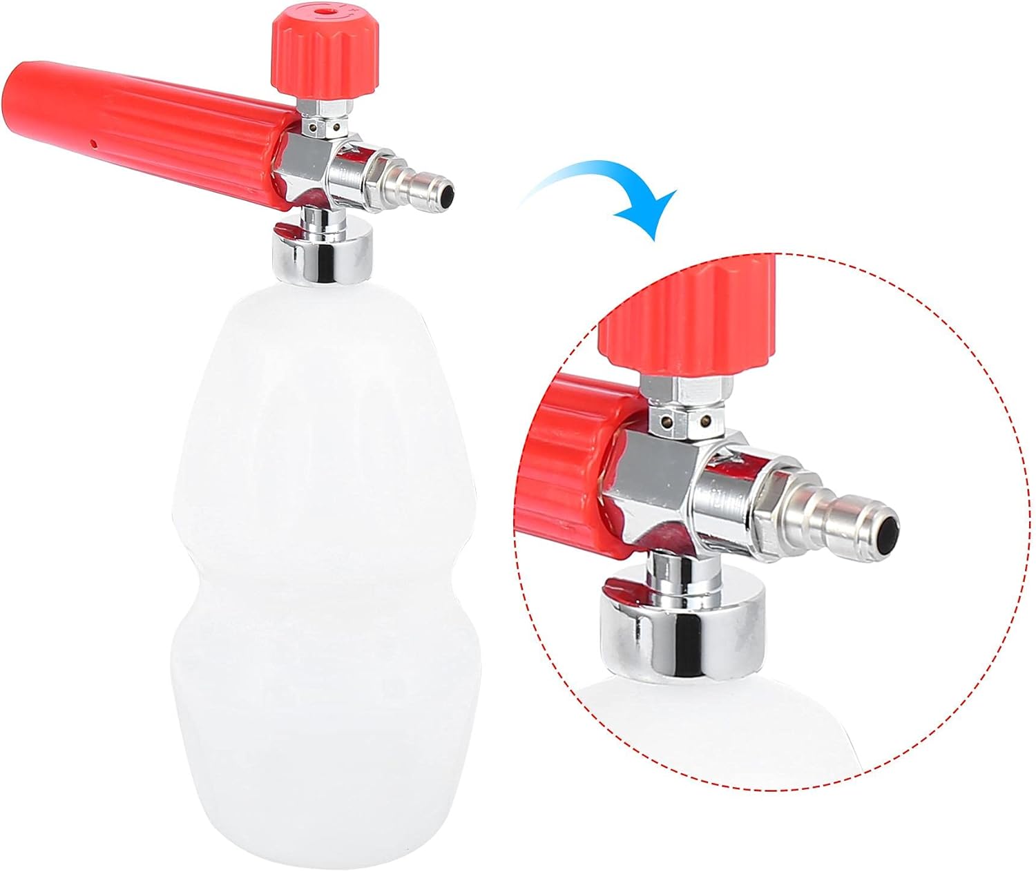 X AUTOHAUX Car Snow Foam Lance Pressure Washer Jet Nozzle Foam Blaster with Red Knob for 1/4" Quick Plug: Automotive