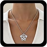 Andelaisi Boho Butterfly Choker Necklace Vintage butterfly Pendant Necklace Metal Butterflies Chain Necklaces Large Butterflies Animal Necklaces for Women