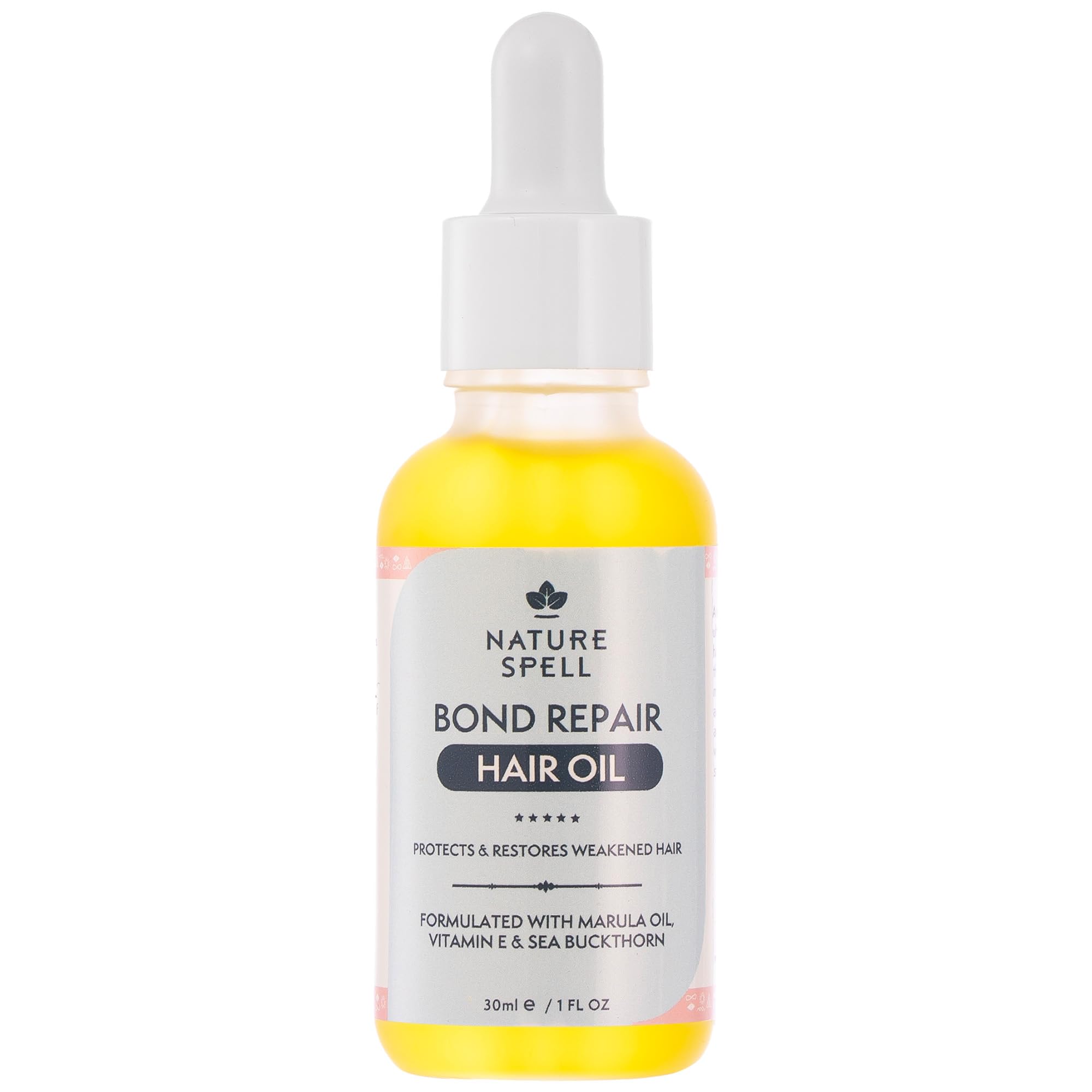 Nature Spell Bond Repair Hair Oil, Prevents Damage & Restores Hair Structure, Infused with Arginine, Keratin & Hyaluronic Acid, Vegan, 30ml