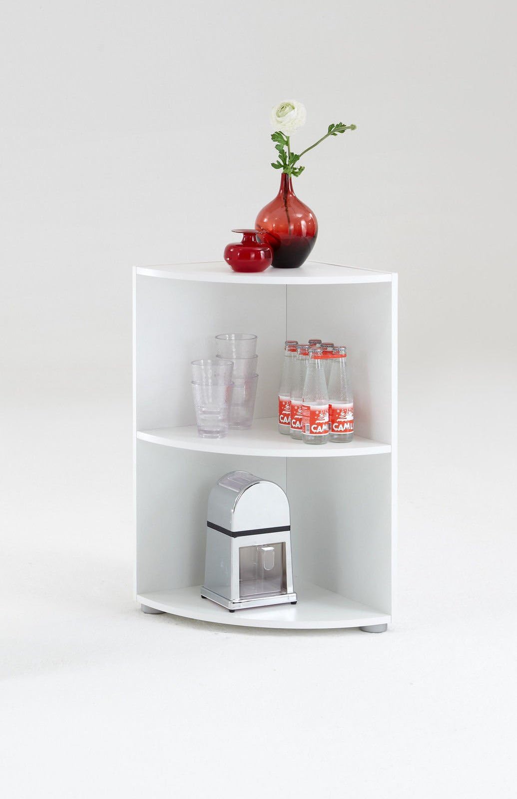BlueBoxInnovations ECKI White 3-Tiered Shelf Bookcase Display Storage Unit