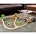 COSSY Dinosaur Theme Wooden Train Set - 81 pcs Railway Tracks & Accessories, Magnetic Trains Cars for Toddlers & Older Kids (Large)