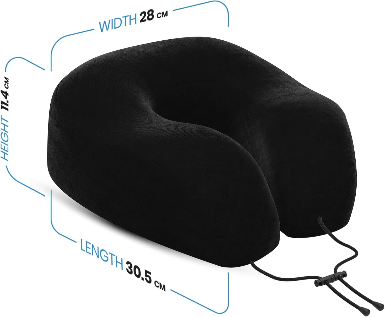 Everlasting Comfort Memory Foam Travel Pillow - Includes Eye Masks and Earplugs - Neck Pillow for Airplane (Black): Home & Kitchen