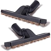 2Pcs Upgraded Vacuum Floor Brush Universal Vacuum Hardwood Brush 1 1/4 inches Durable Vacuums Hard Floor Brushes Multi Vacuum Accessories with Horse Hair Soft Bristles Attachment for Shop Vac