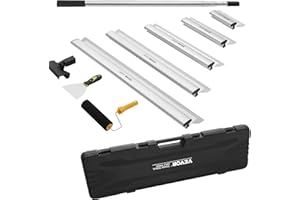 VEVOR Drywall Skimming Blade Set (10/16/24/32/40 inch) with 34-81.6 inch Extension Handle, Professional Stainless Steel Knife for Gyprock, WallBoard, and Plasterboard Skim Coating