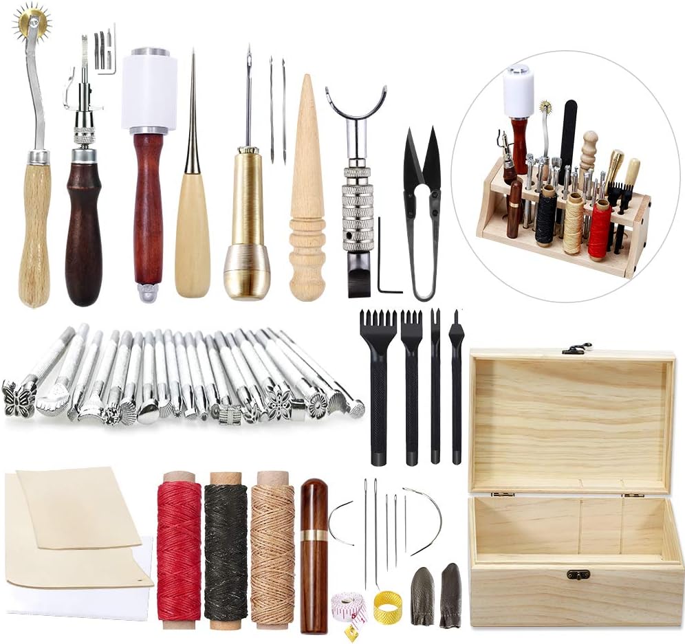 Leather Tooling Kit with Instructions,Leathercraft Working Tools