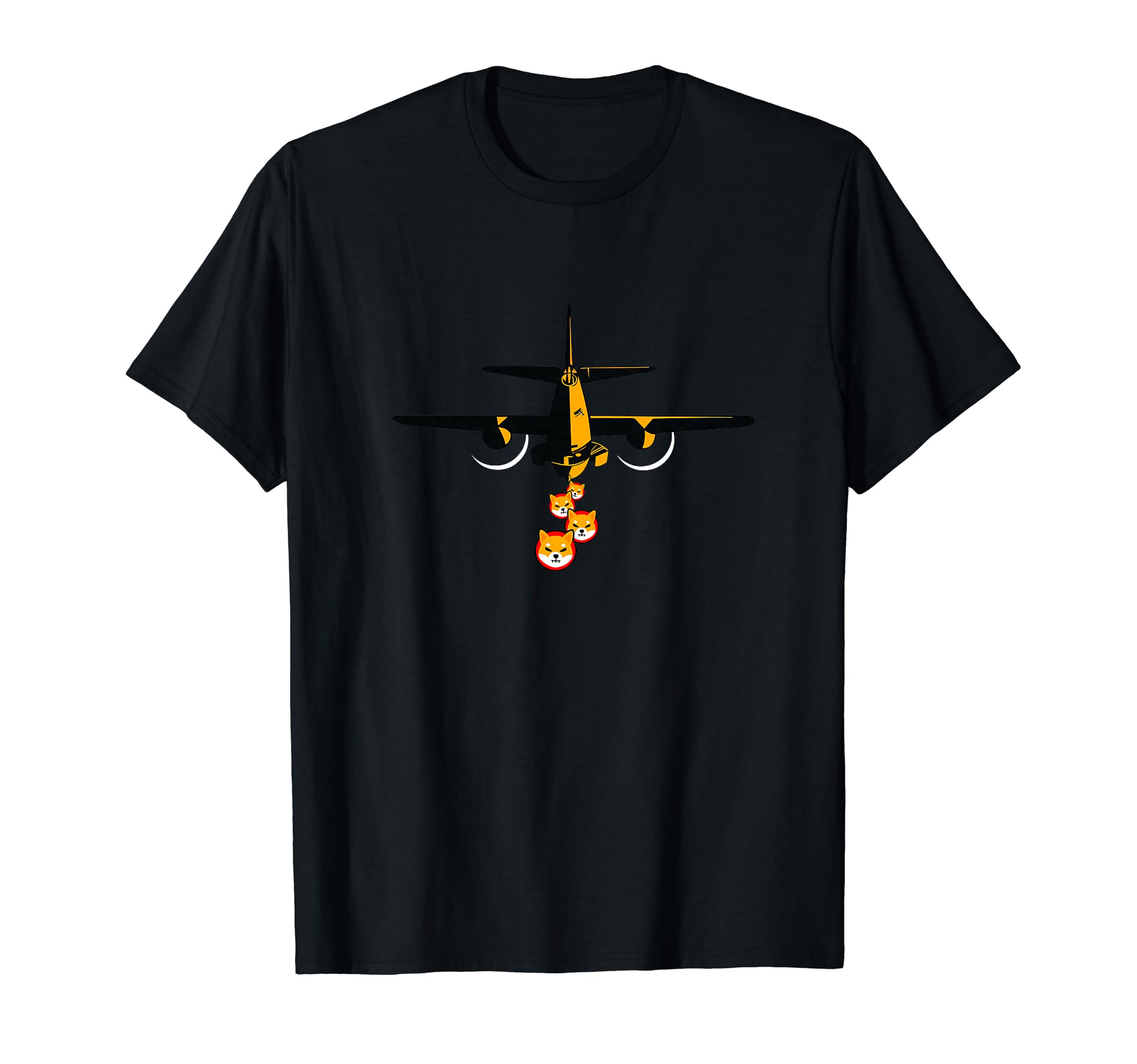 Shiba Inu Coin Airplane Bomber Cryptocurrency HODL Lover T-Shirt