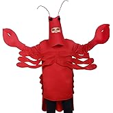 Adult Lobster Costume, Funny Red Lobster Suit for Halloween Party Cosplay, Sea Animal Outfit for Men and Women